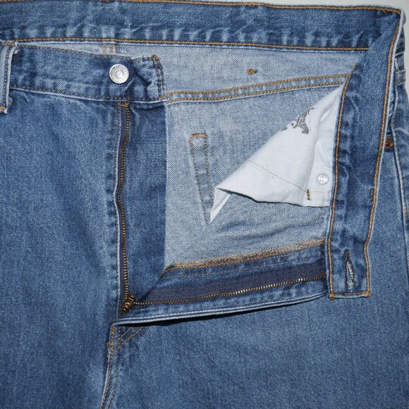 Levis 505 Men's Size 40x30 Jeans Regular Fit Straight Leg Blue Stonewashed Denim - Picture 5 of 8